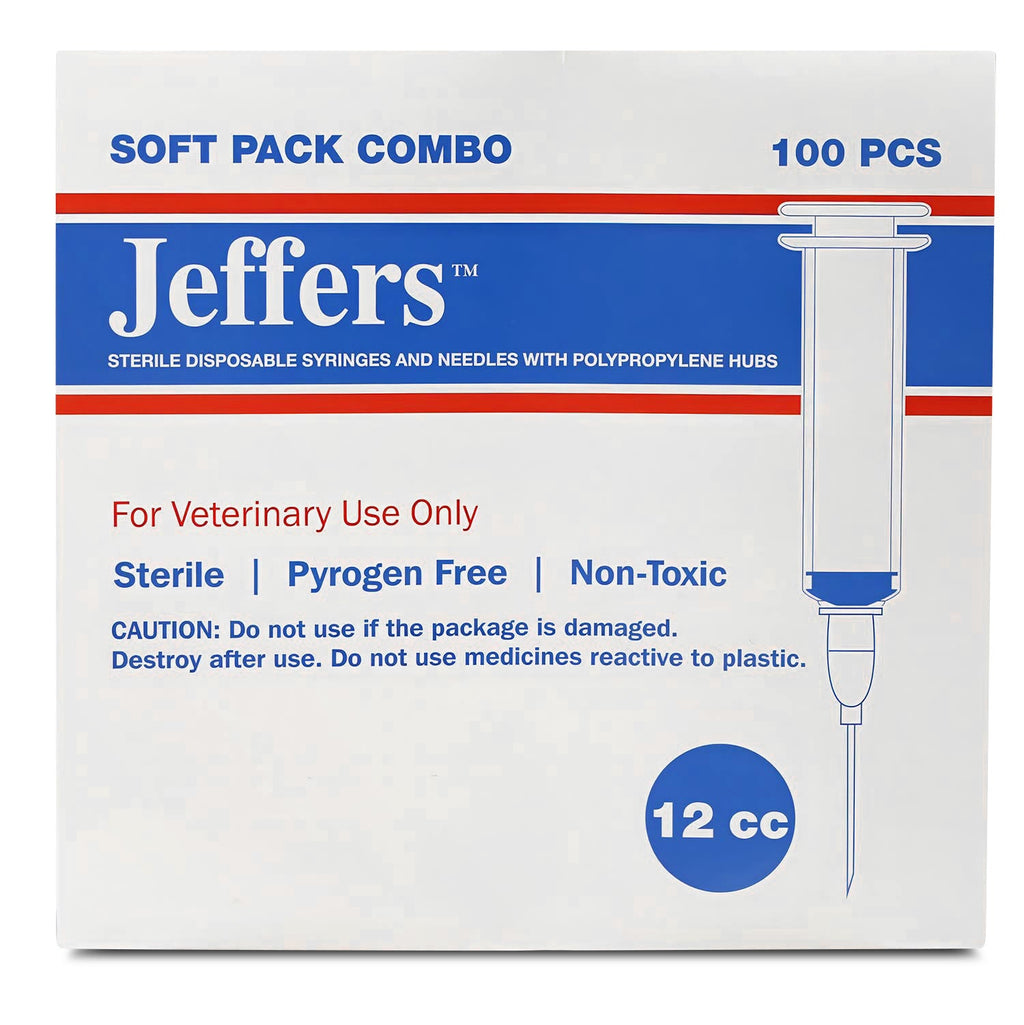 Jeffers Luer Lock (LL) Syringe/Needle Combo, Box of 100