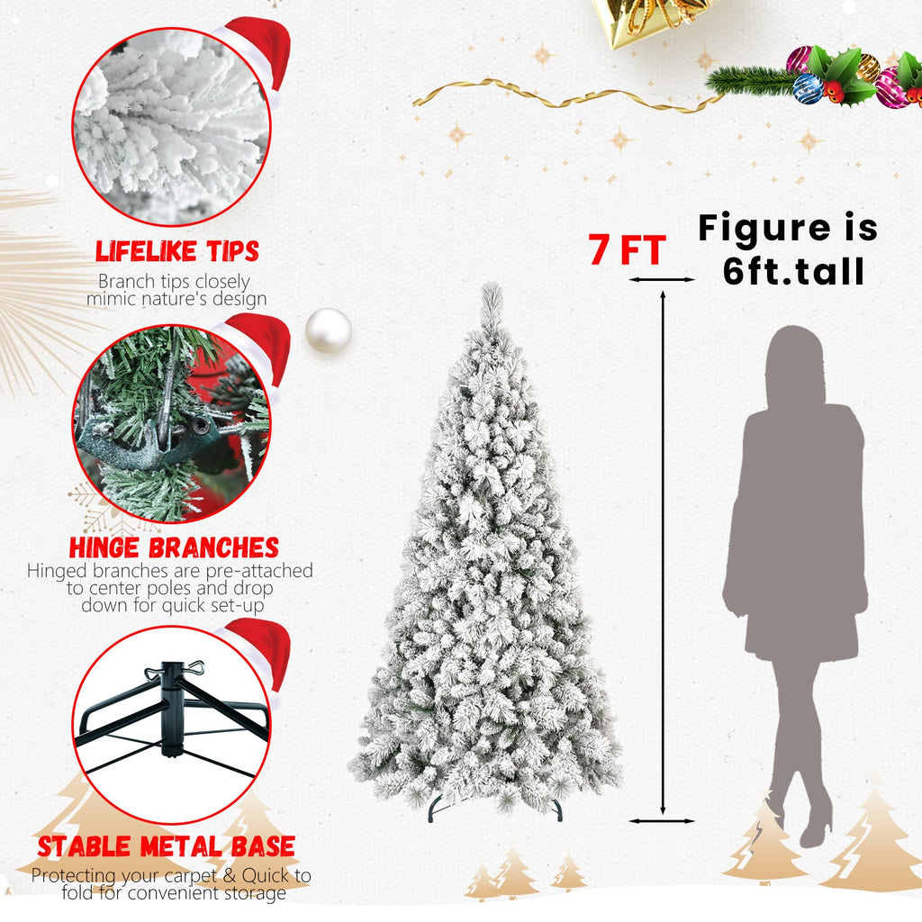 4FT Flocked Christmas Tree with 150 Warm White LED Lights