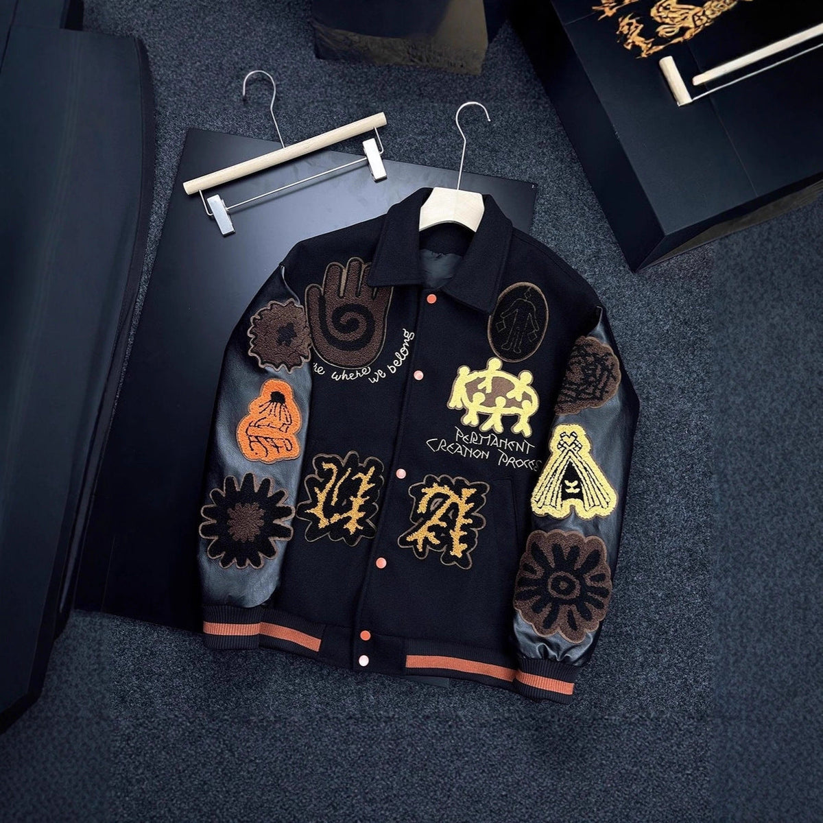 Retro-style Baseball Jacket Woolen For Young Men And Women Couples Version