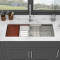 45 x 19 x 10 Inch Single Bowl Undermount Workstation Kitchen Sink