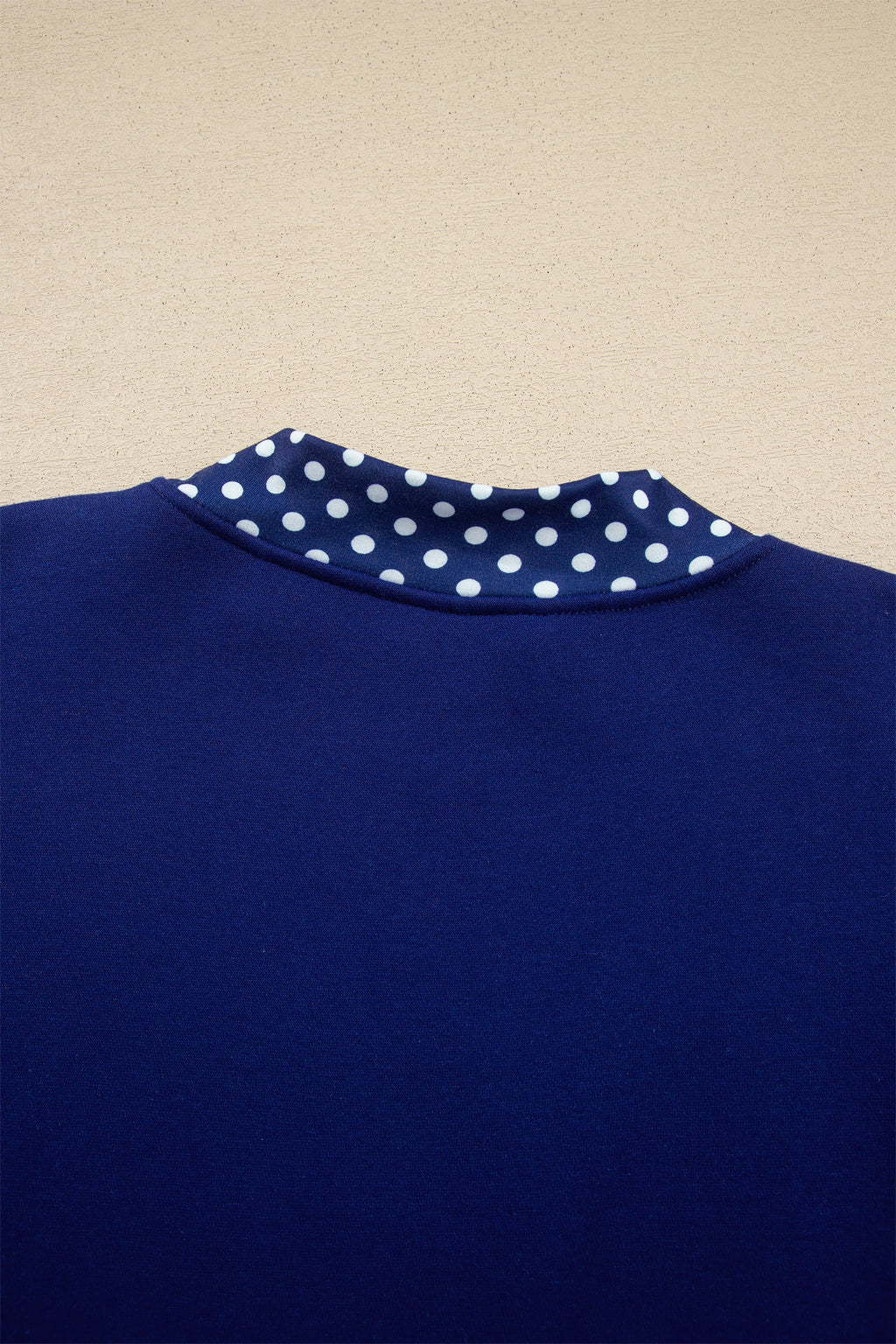Burgundy Colorblock Polka Dot Contrast Trim Oversized Sweatshirt