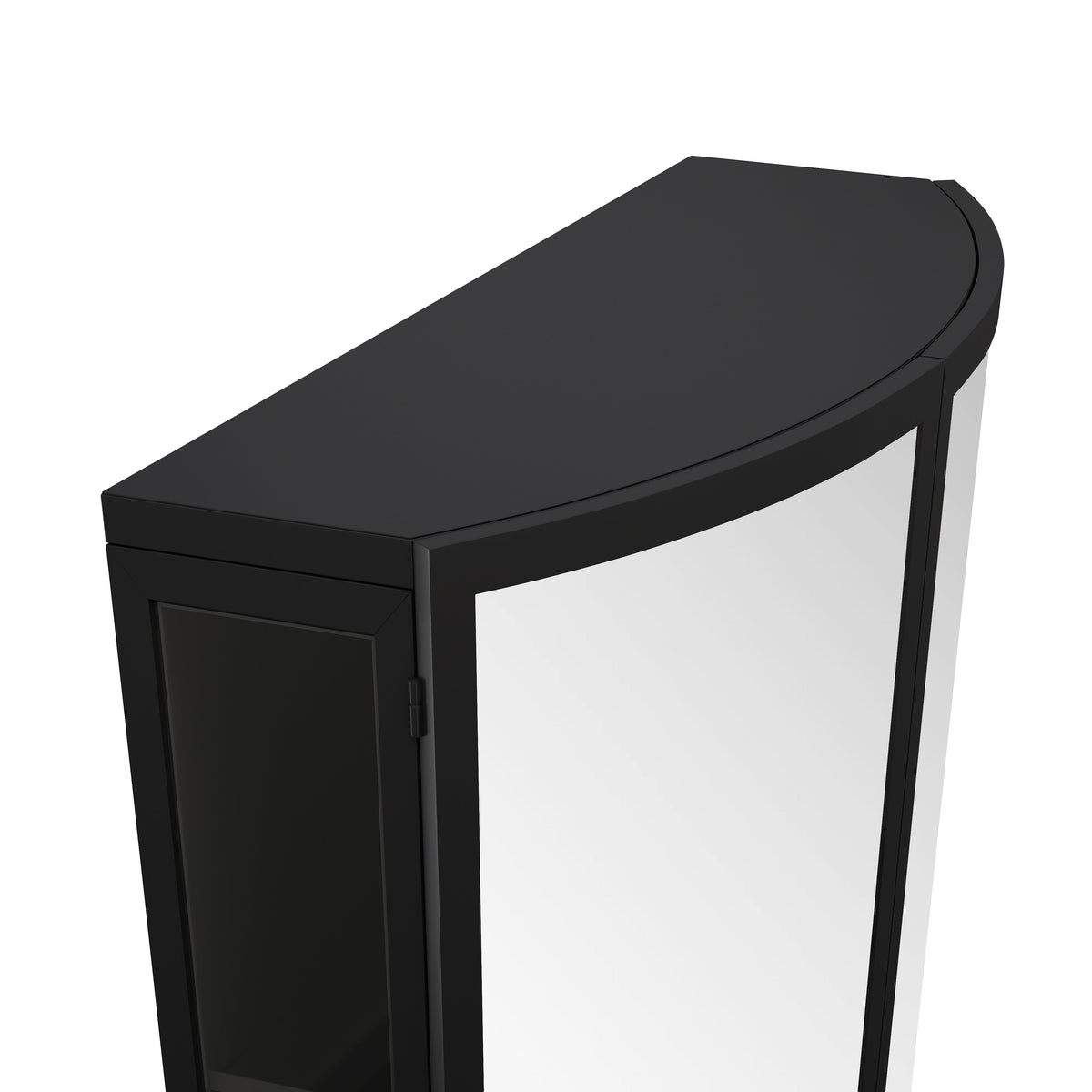 23.62" Modern Arched Glass Double-Door Wardrobe