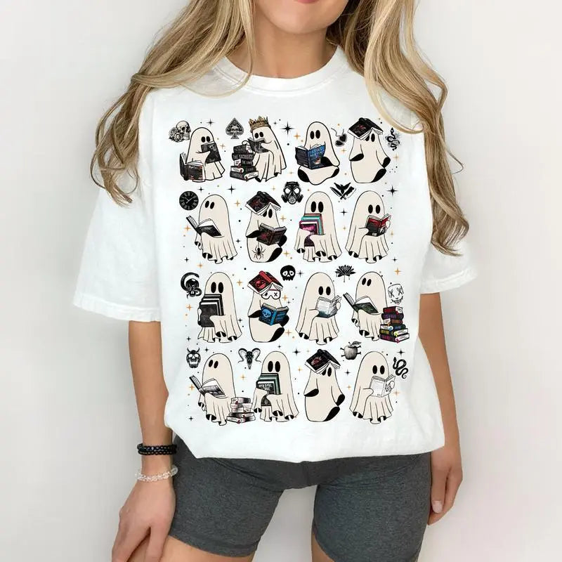 Ghosts Reading Dark Romance Books T-Shirt