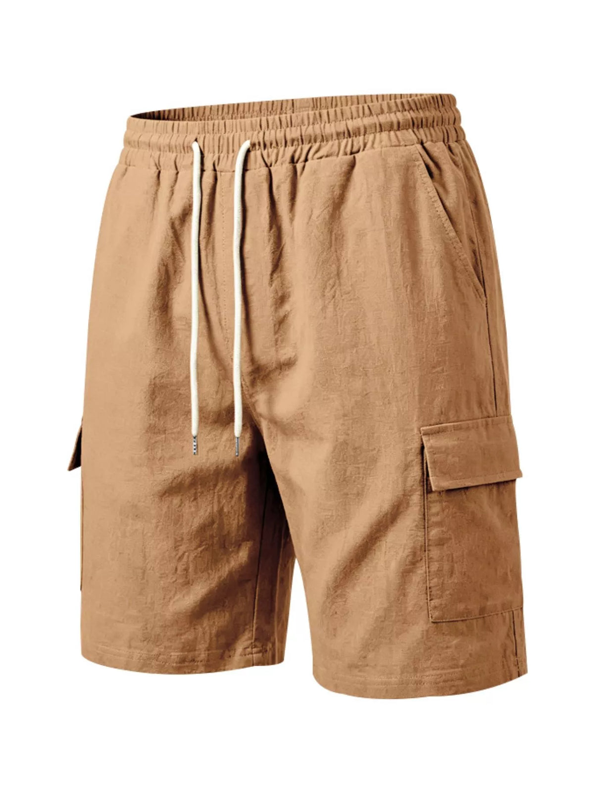 Men's Plus Size Casual Cargo Shorts with Drawstring Waist