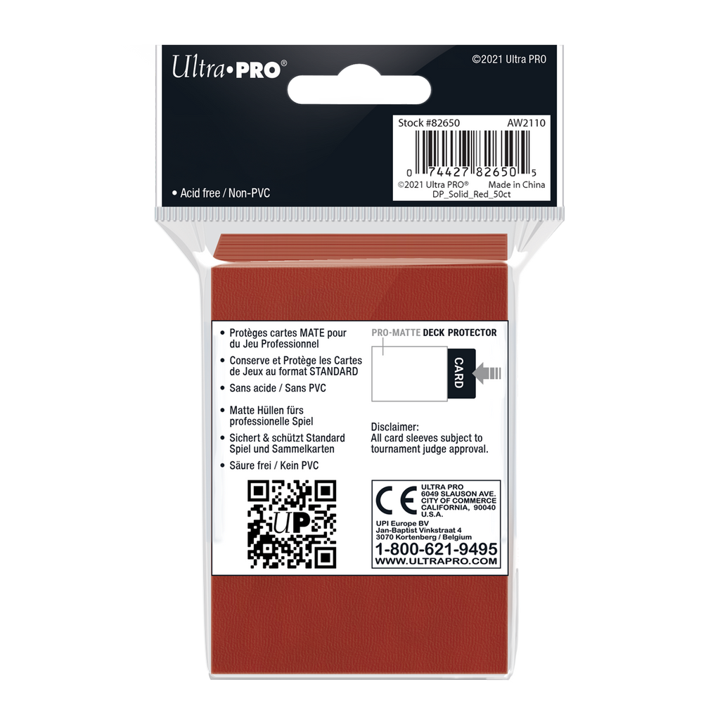 Ultra PRO: Standard 50ct Sleeves - PRO-Matte (Red)