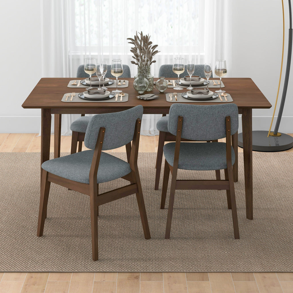 Carlos Solid Wood Dining Table and 4 Side Chairs
