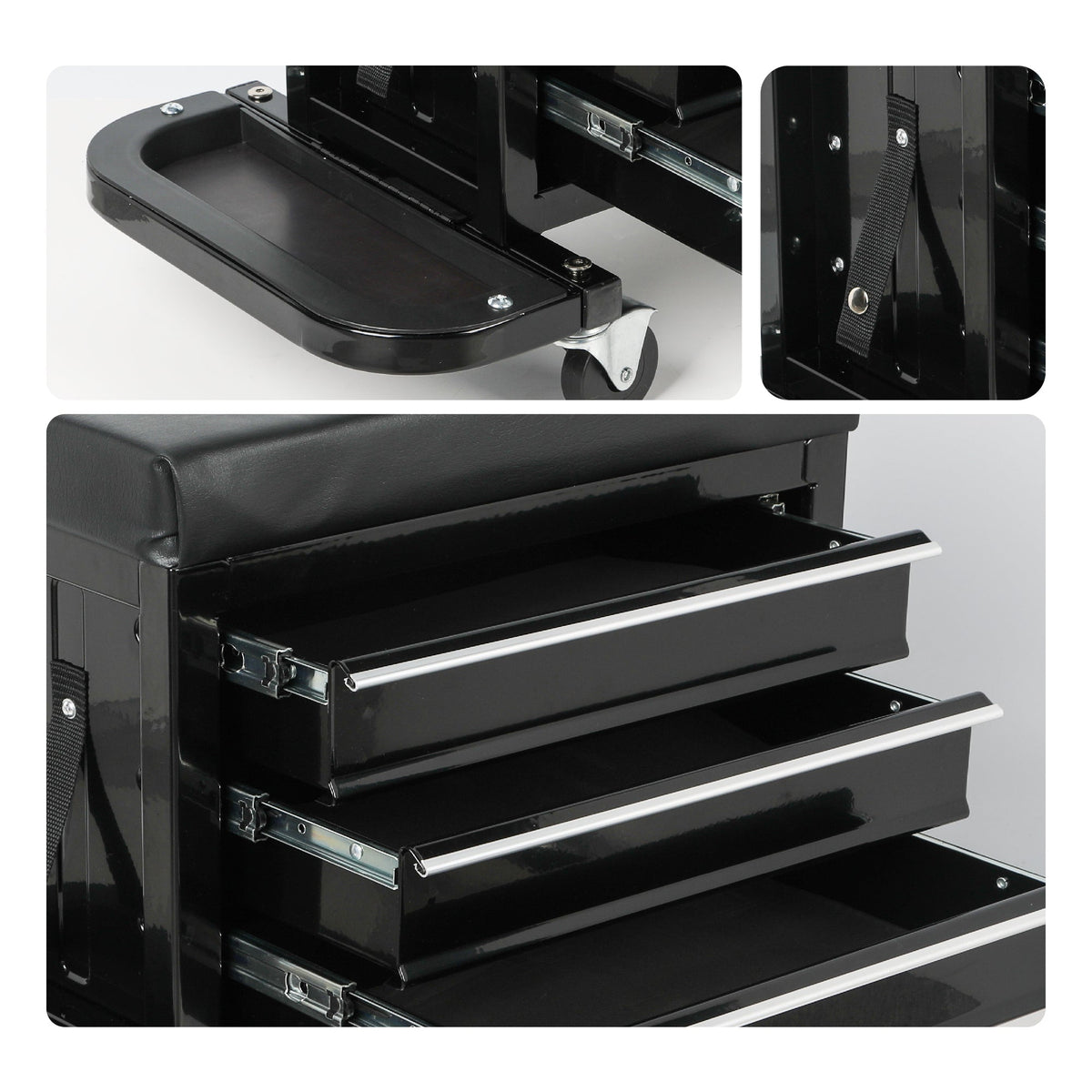 3-Drawer Tool Chest Rolling Mechanic Seat