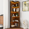 5 Tier Corner Bookshelf with Baffle and LED Lights