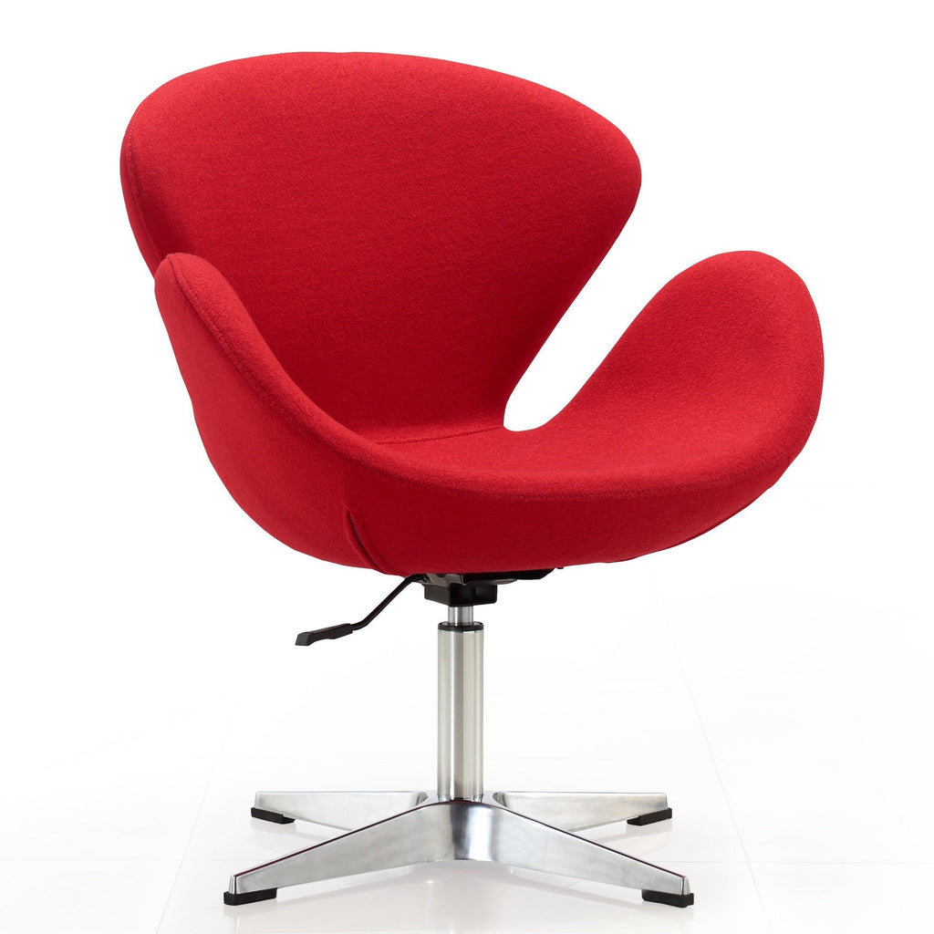 Raspberry Upholstered Swivel Lounge Chair