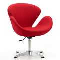 Raspberry Upholstered Swivel Lounge Chair