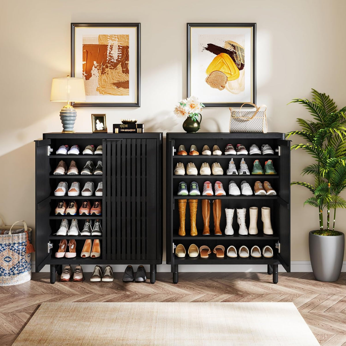 33.46" Modern 6-Tier Shoe Cabinet