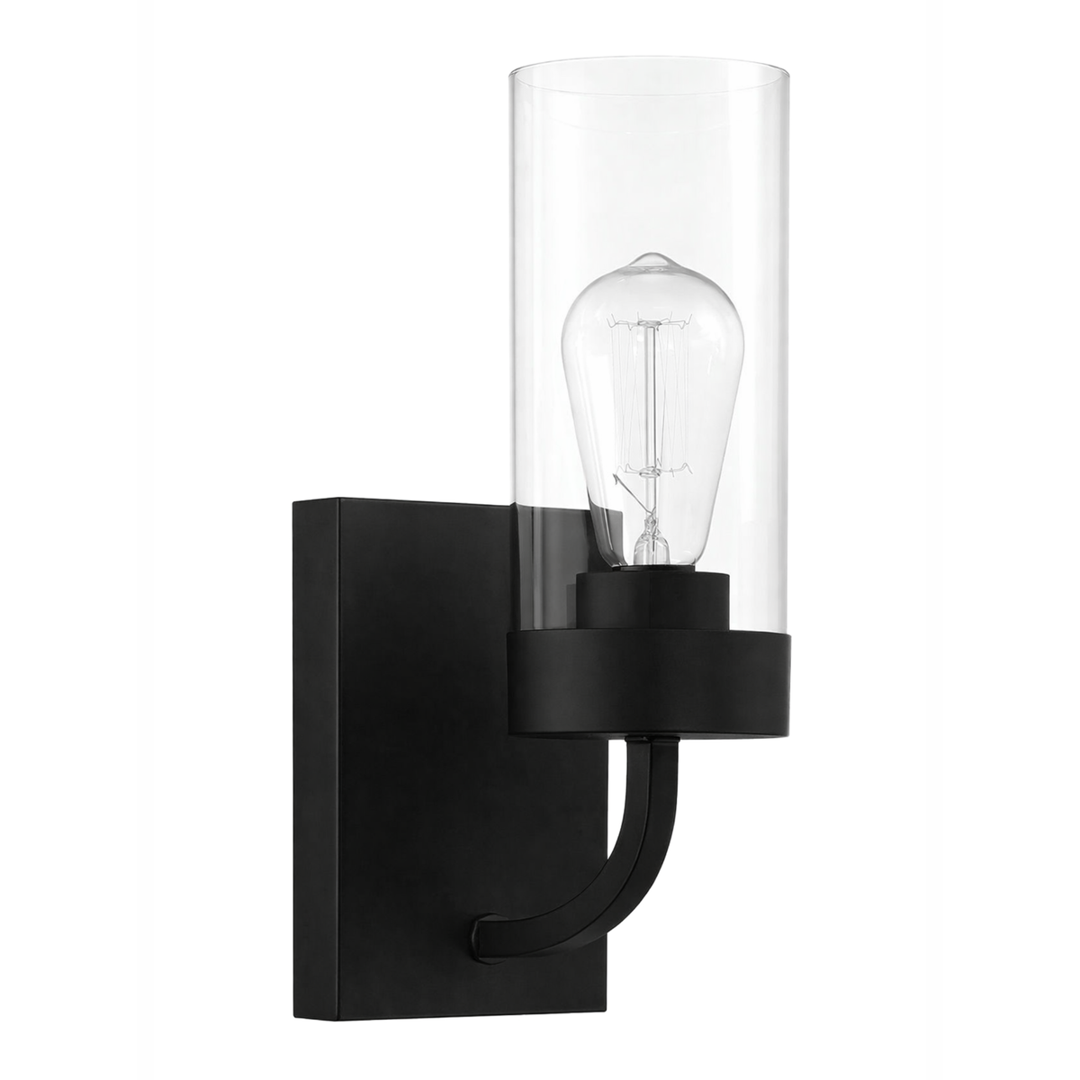 Zephyr Single Light Sconce With Clear Glass Metal