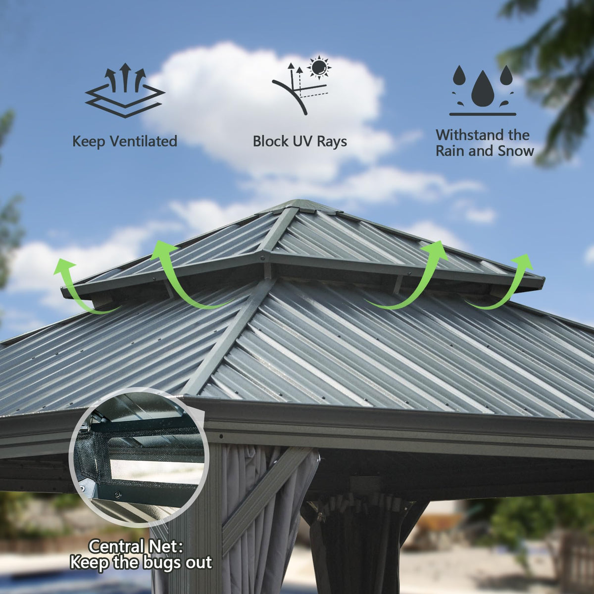 12'x12' Hardtop Gazebo Canopy