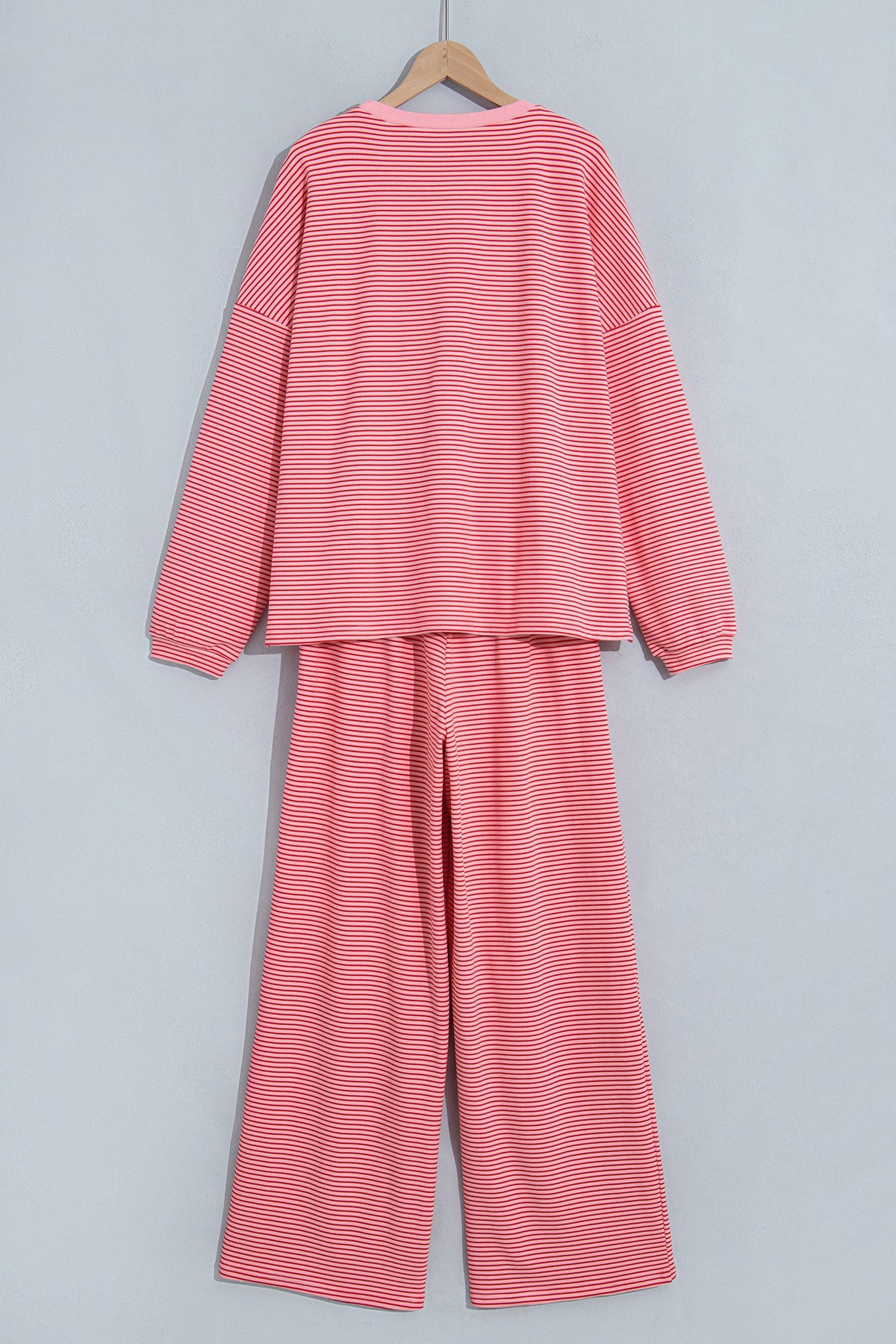 Stripe Oversized Long Sleeve Top & Pants Set