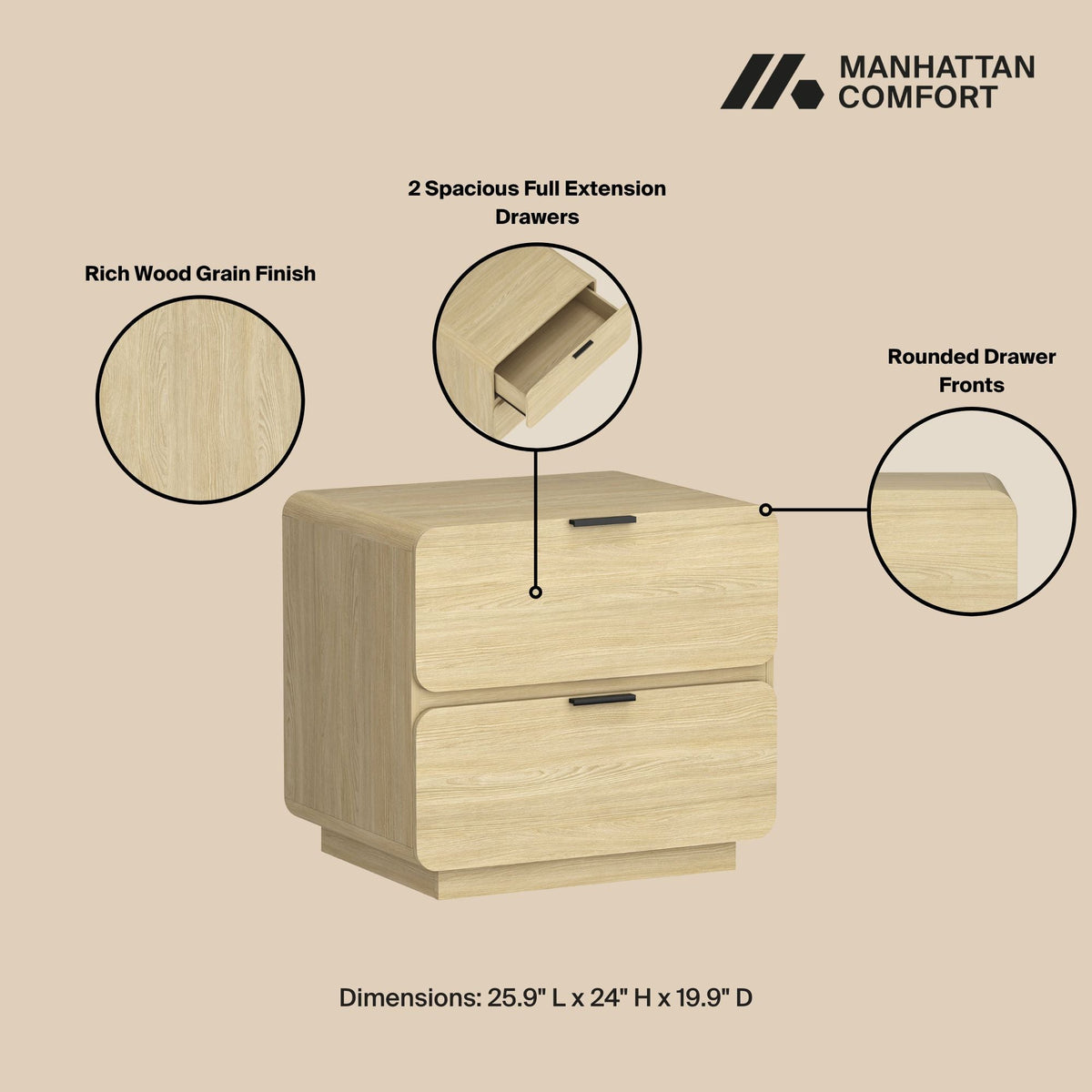 Chrystie 26" Nightstand