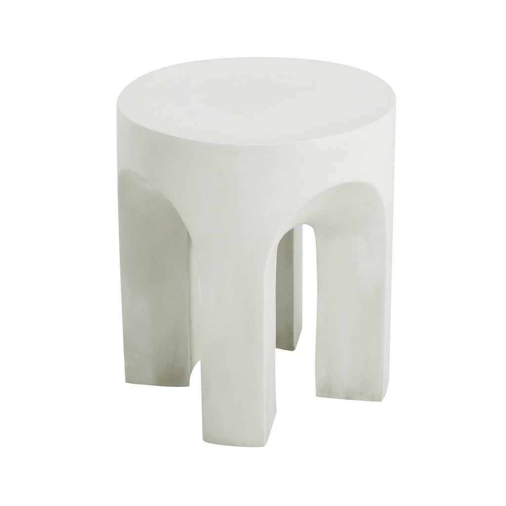Outdoor MGO Round Top Side Table/End Table in Antique White