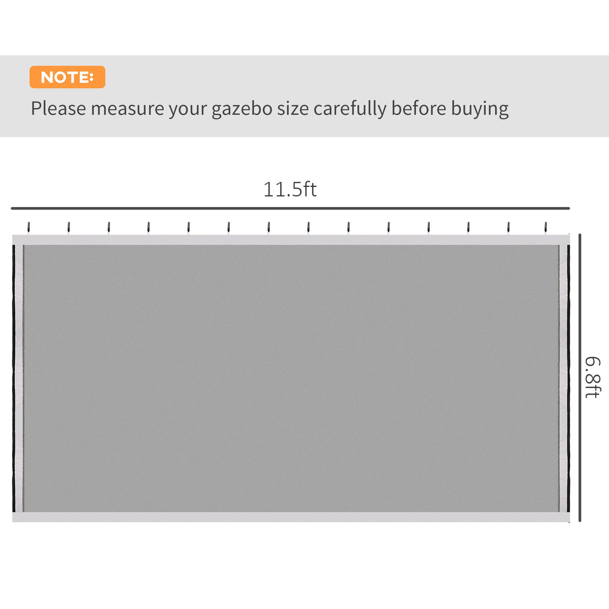 Outsunny 10' x 13' Replacement Mesh Sidewall Netting