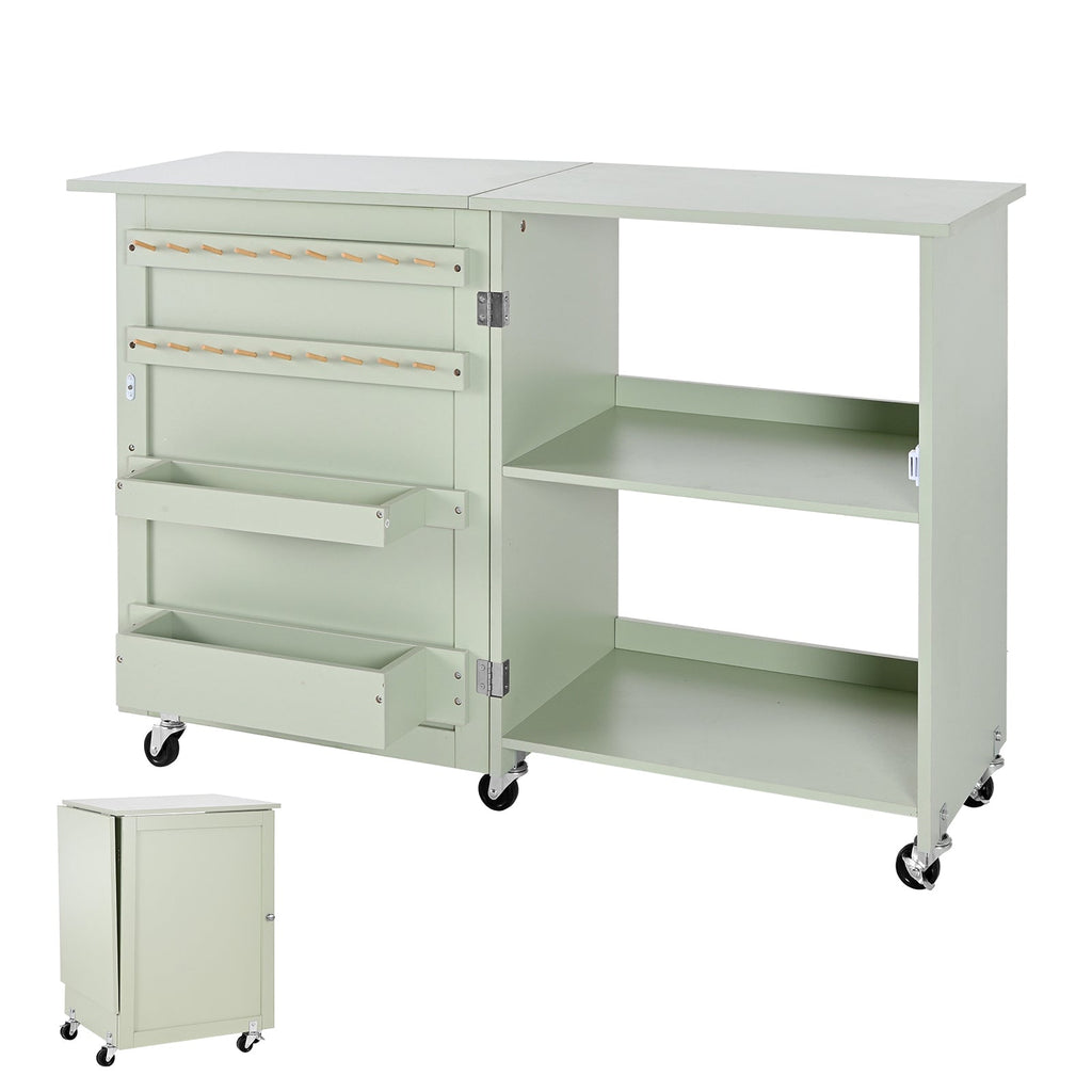 Folding Sewing Table - Multipurpose Craft Station with Storage