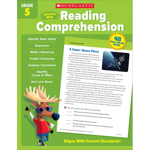 Scholastic Success with Reading Comprehension Grade 5 Workbook - Paperback