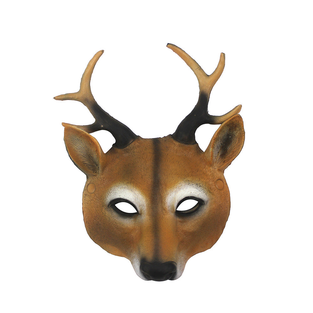 Sika Deer Mask Halloween Deer Mask Carnival Party Pu Animals Mask