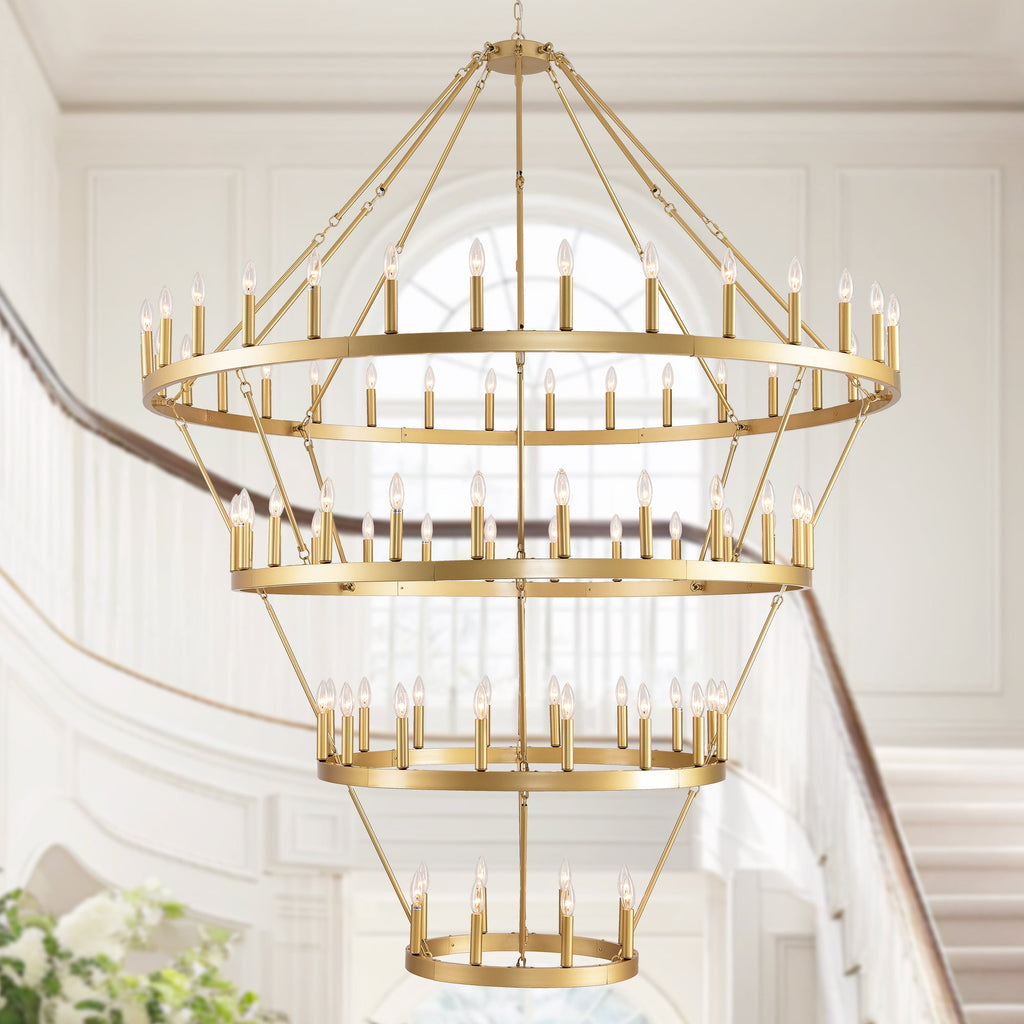 69.3 Inch 4 Tiers Wagon Wheel Chandelier