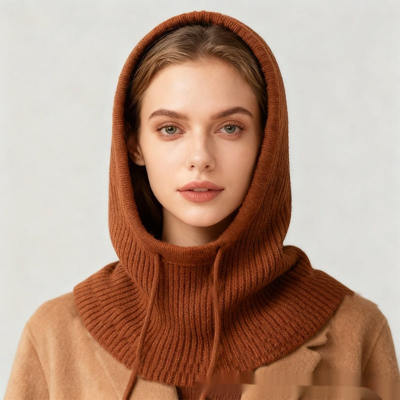 Women's Winter Retro Drawstring Knitted Hat