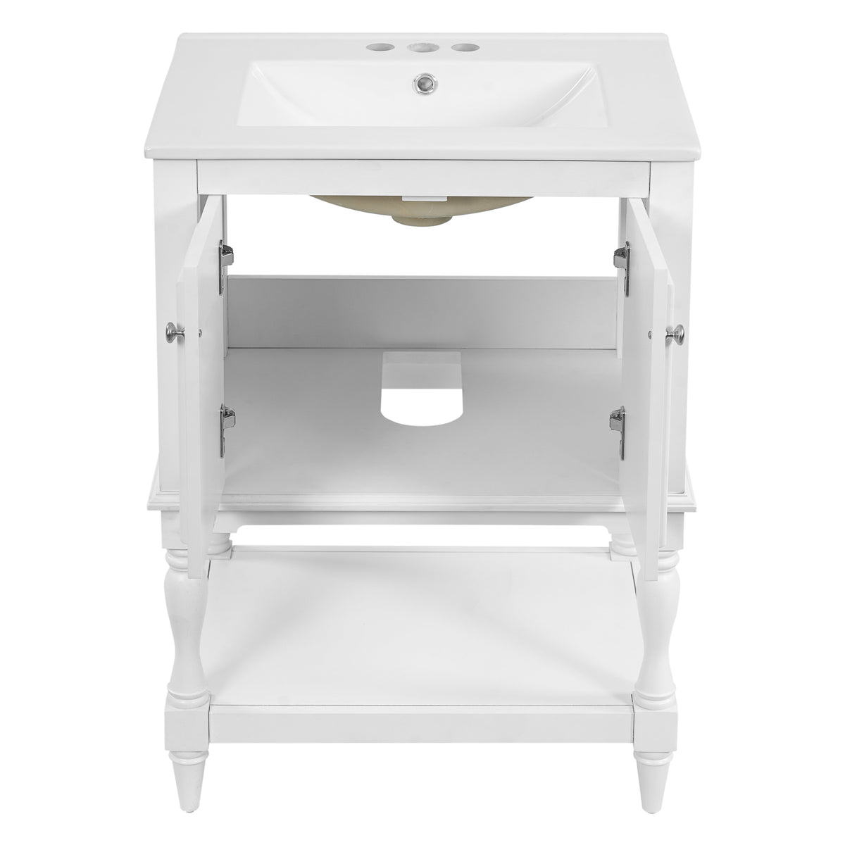 24 Inch Modern Luxury Bathroom Vanity with Ceramic Sink