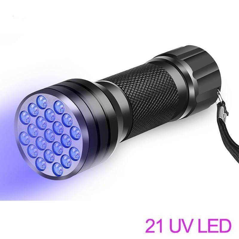 Adjustable Rechargeable UV Flashlight Black Light 21LED 12LED Handheld Portable Torch Light Ultraviolet Flashlight Detector Flashlight Torch For Bed Bug Dog Urine Pet Stains Matching With Pet Odor Eliminator