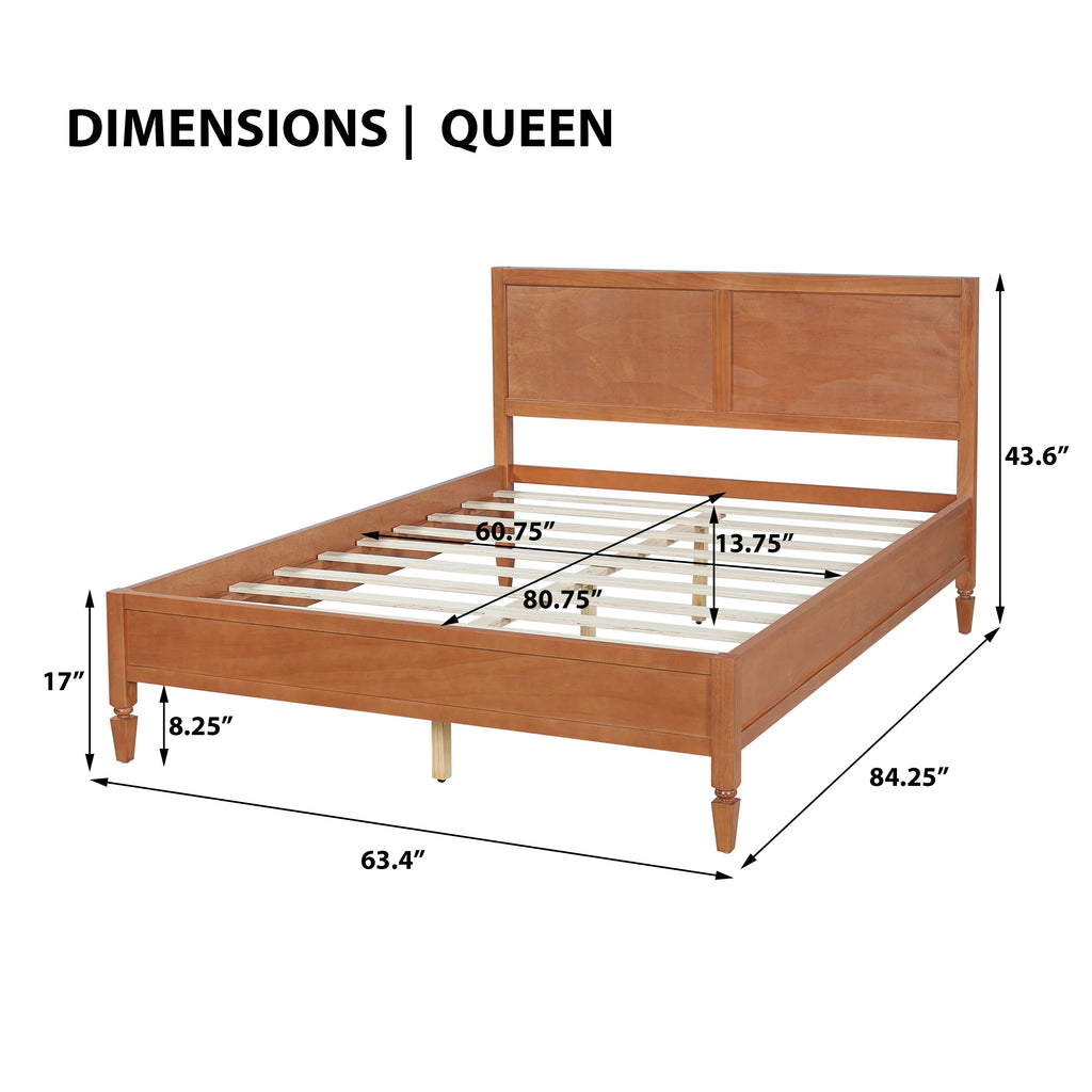 Queen Size Wood Platform Bed Frame