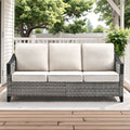 73.4" Wide Outdoor Wicker Sofa