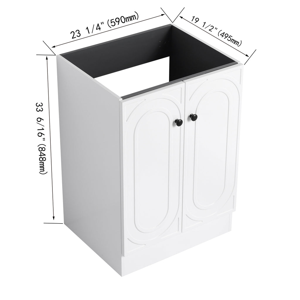 24" Freestanding Bathroom Vanity & 2 Soft-Close Cabinet Doors