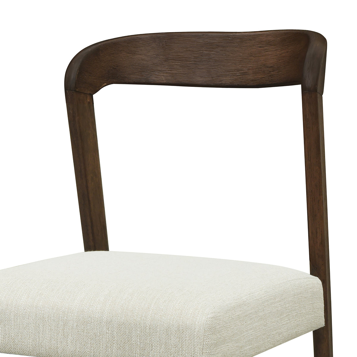 Solid Rubber Wood Dining Chairs (Walnut + Beige) - Set of 2