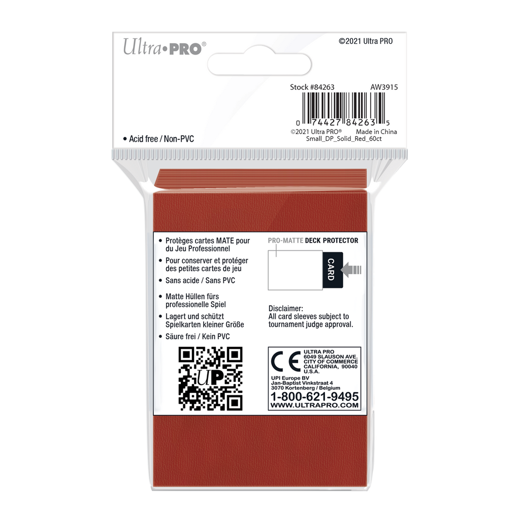 Ultra PRO: Small 60ct Sleeves - PRO-Matte (Red)