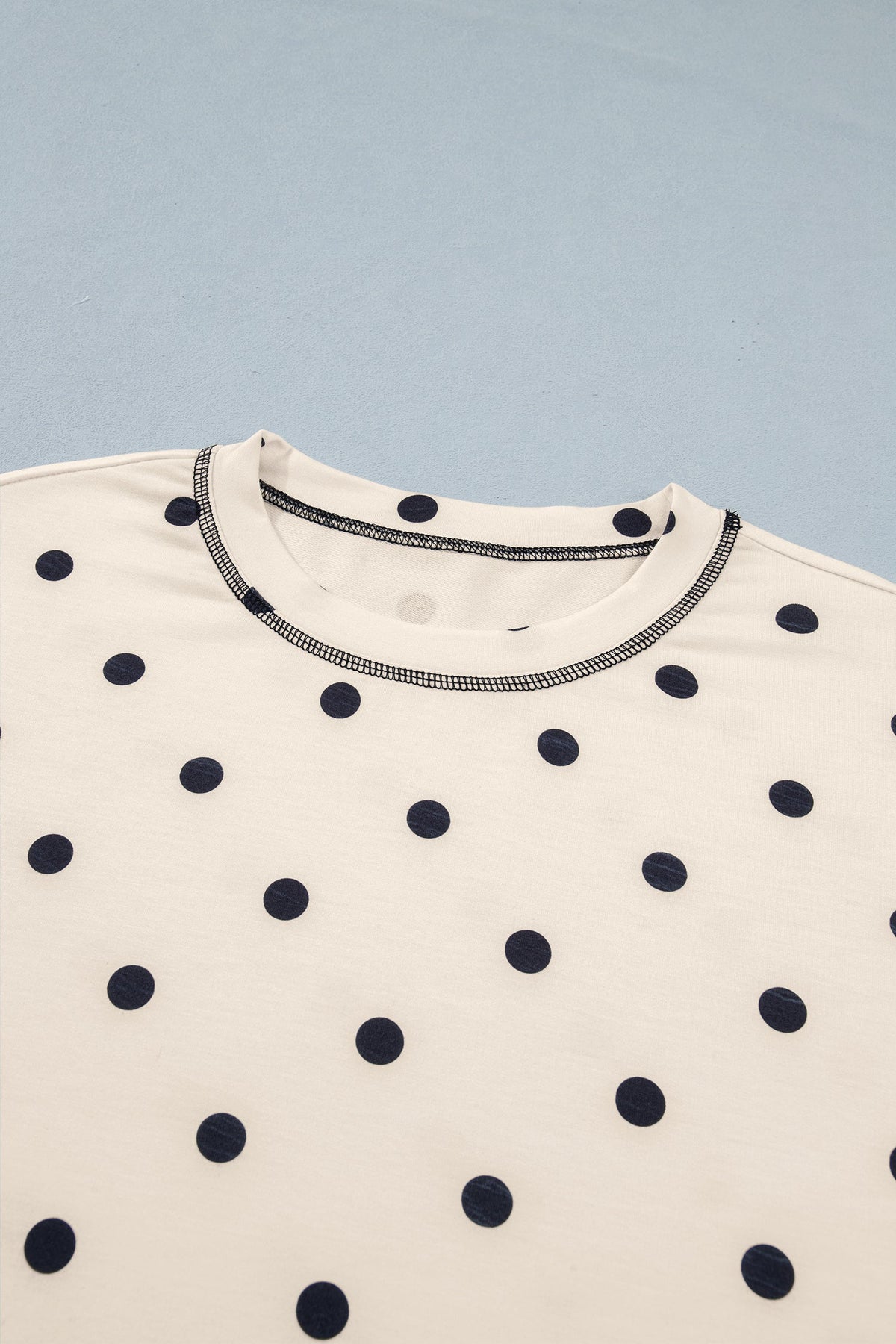 Polka Dot Loose Tee & Drawstring Shorts Set