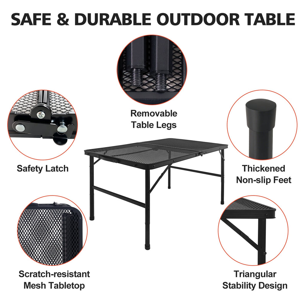 3FT Camping Table with Mesh Desktop