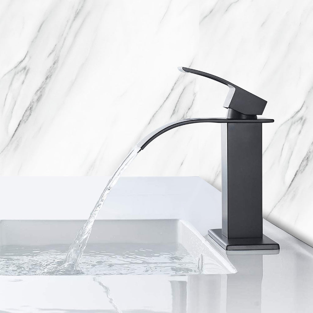 Waterfall Spout Bathroom Sink Single Handle Faucet