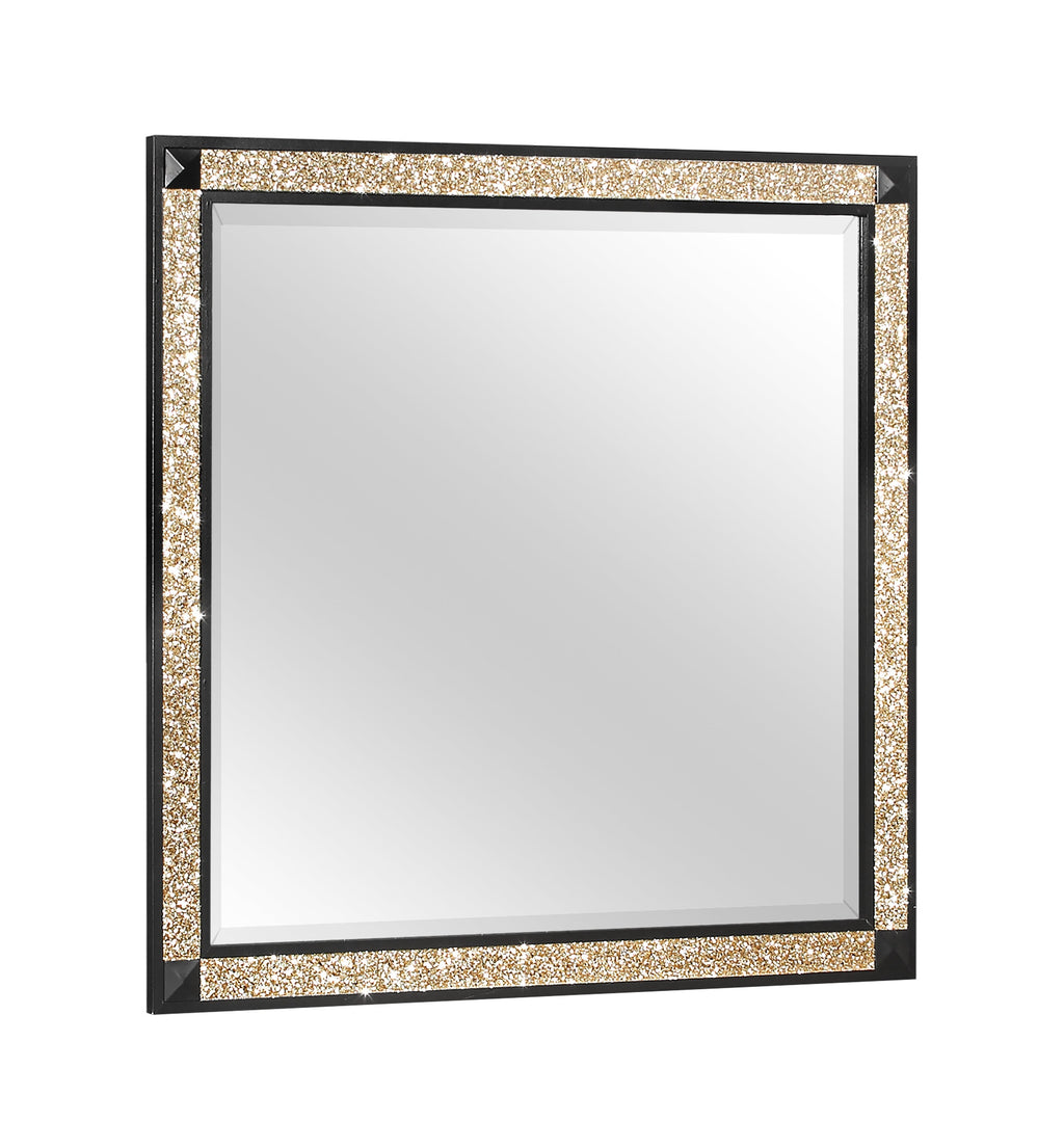 Lively Black/Gold Full Bedroom Set