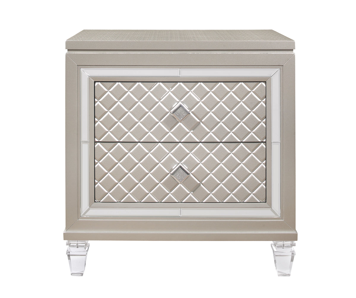 Cross Glam Champagne Nightstand