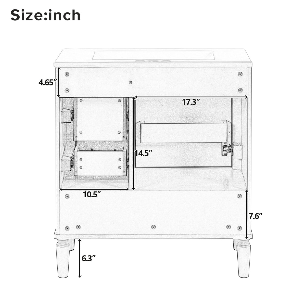 Traditional 30" Black Bathroom Vanity Set