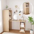 Stretchable Desk with Storage Shelves and Mobile Wheels