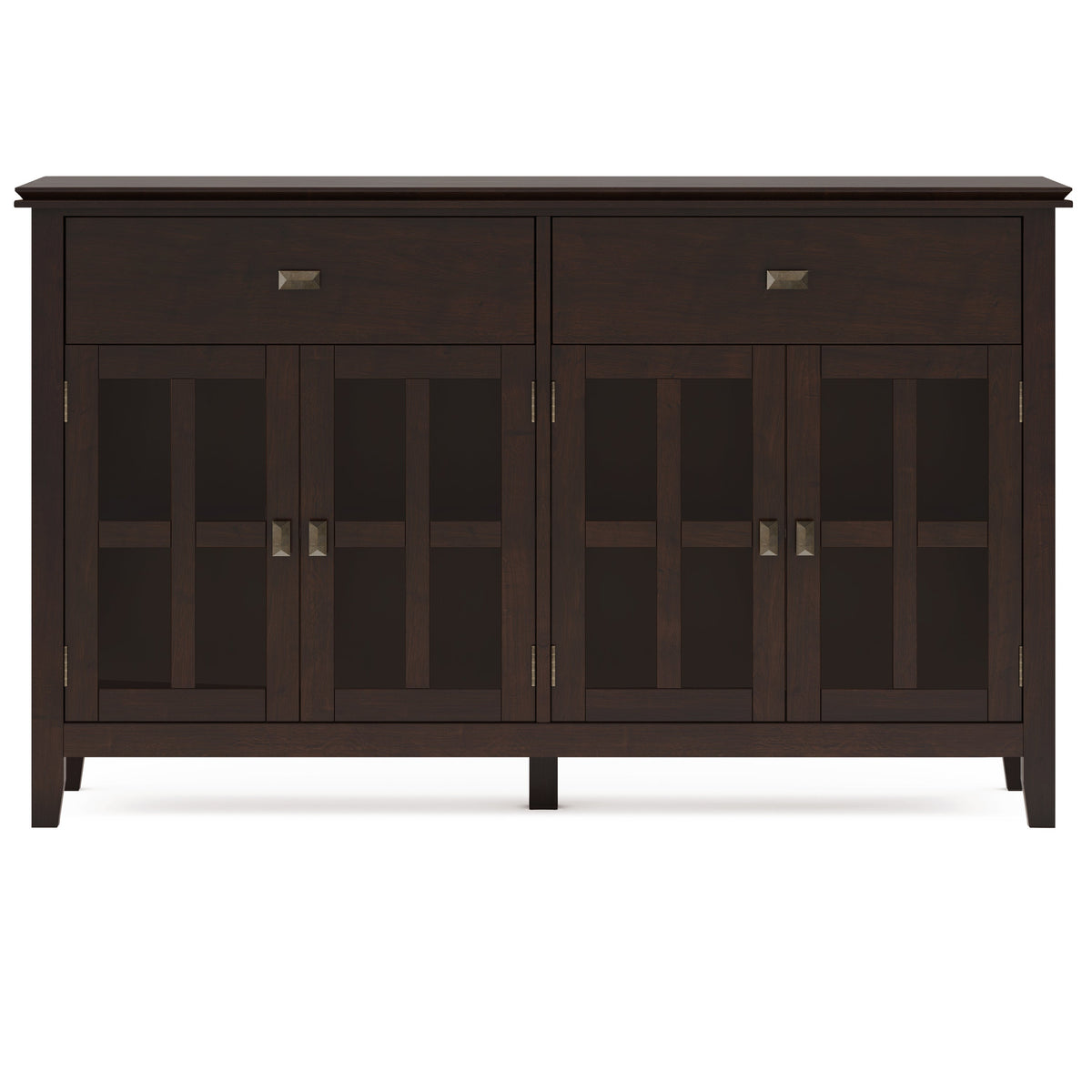 Artisan Solid Wood Large 4 Door Sideboard Buffet in Dark Chestnut