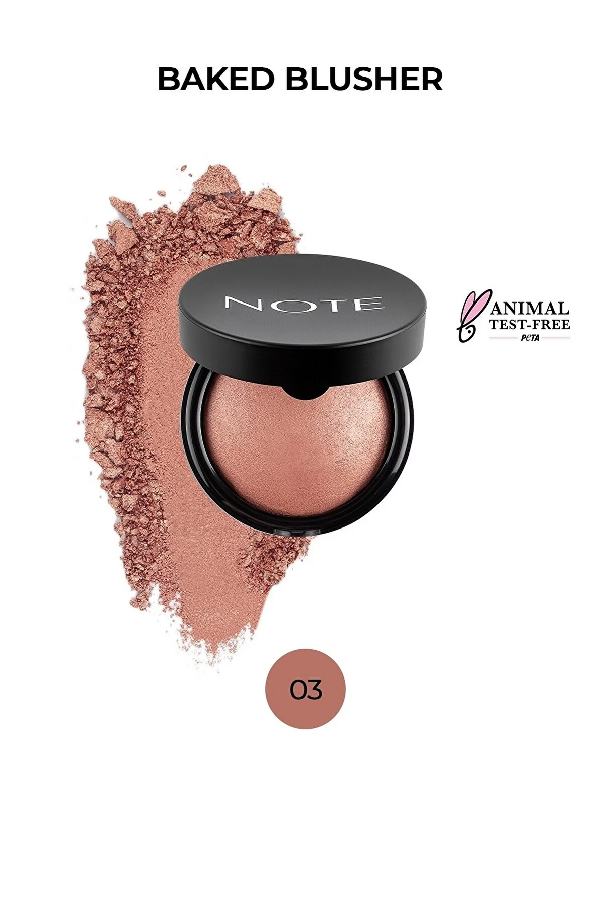 Note Cosmetics Highlighter 03 Oriental Pink Blush Baked