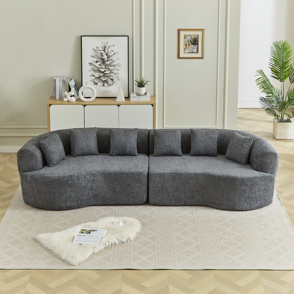 Curved Sectional Sofa - 111.5-Inch Oversized Modern Design