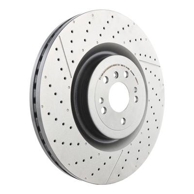 Brembo Brake Rotor, Brembo, Vented, Cross-Drilled and Slotted Surface, 15.35 in. Diameter, Iron - 09B80511