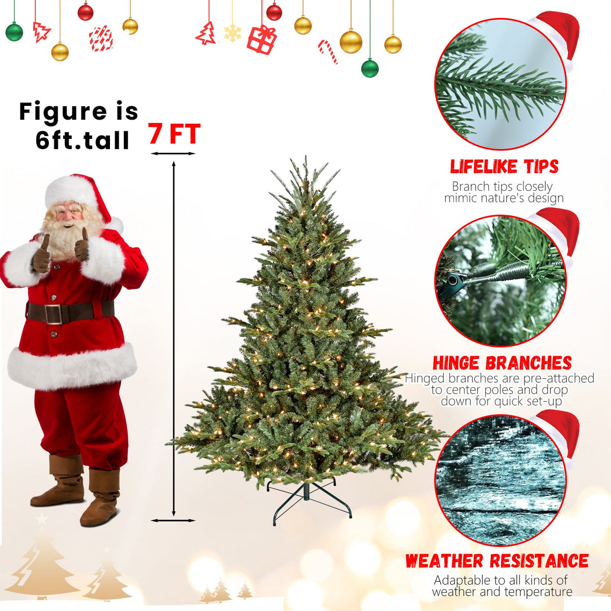 4FT Full-Shape Christmas Tree with UL Lights