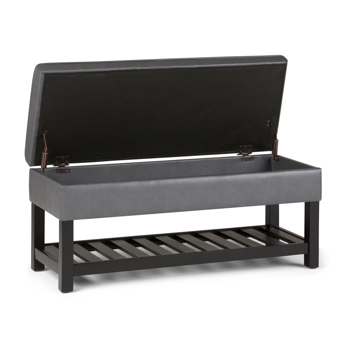 Cosmopolitan Storage Ottoman Bench with Open Bottom - Stone