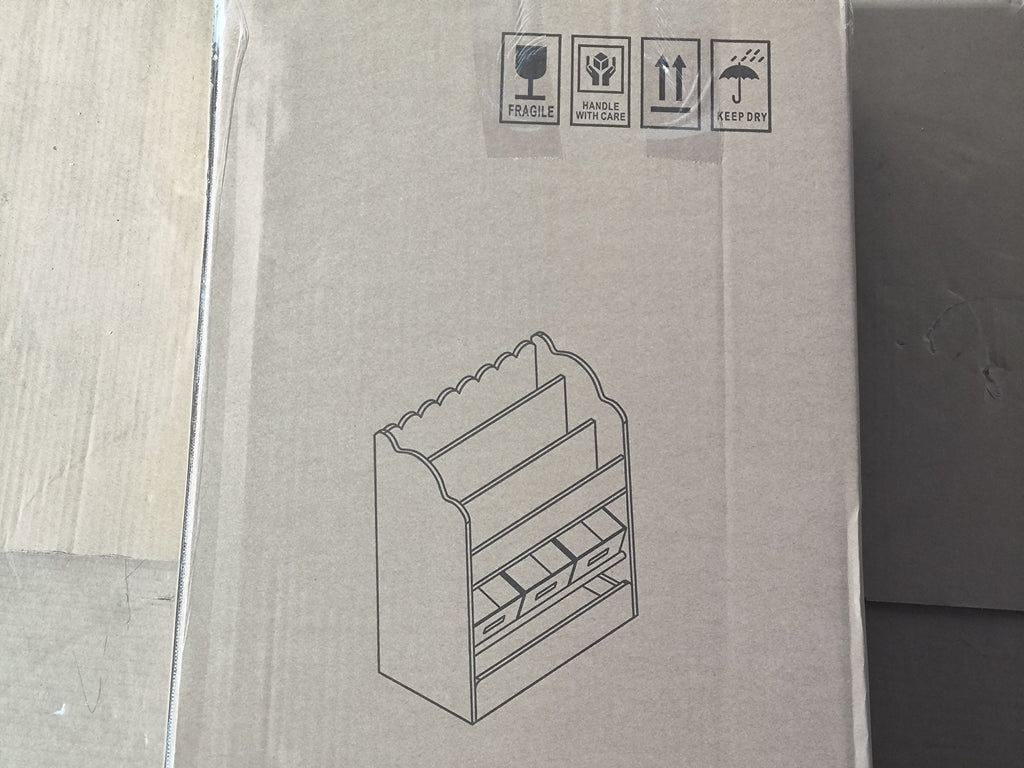 Kids Bookshelf with Storage Bins and Drawer