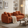 87 in. Curved 3 Seater Modern Upholstered Velvet Sofa