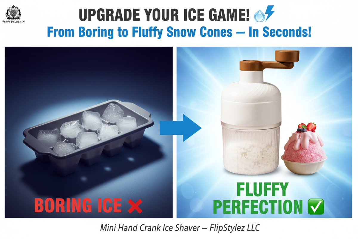 Mini Hand Crank Shaved Ice Machine & Milkshake Maker | Large-Capacity Stainless Steel Ice Crusher | Portable Kitchen Tool for Home & Outdoor