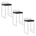 26" Contemporary Stackable Counter Stool Set in Stainless Steel